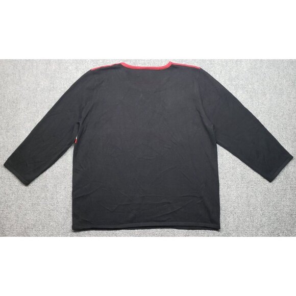 Alfred Dunner Sweater Womens L Multicolor Striped 3/4 Sleeve Pullover Tight Knit - Picture 2 of 8